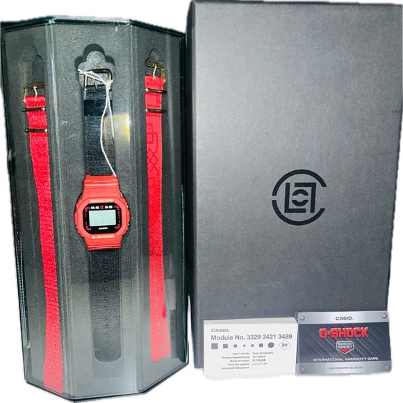 NWT Casio G-Shock collab w/CLOT X Red/black watch w/interchangeable straps